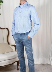 Camicia uomo fantasia azzurra