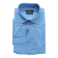 Camicia uomo fantasia azzurra