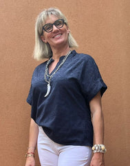 Camicetta devorè blu