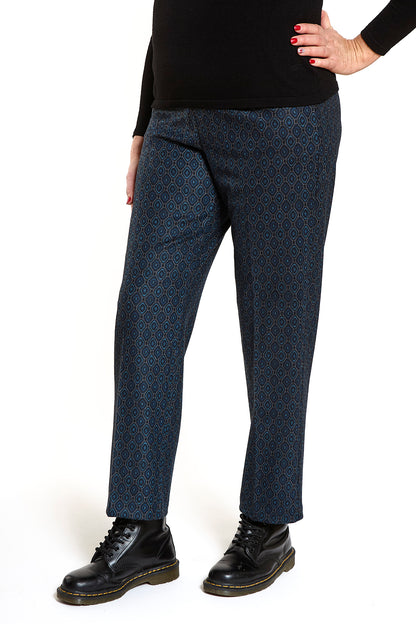 Pantalone donna fantasia blu