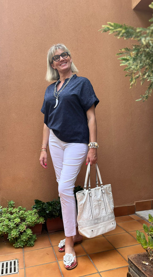 Camicetta devorè blu