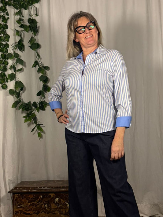 Camicetta righe azzurra