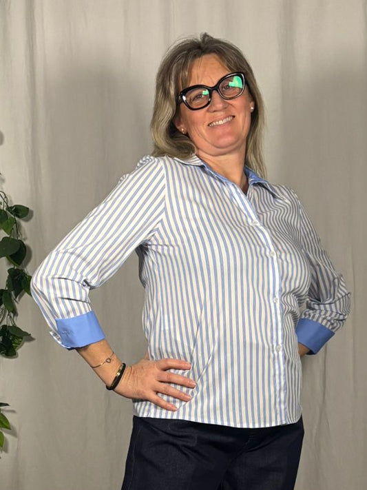 Camicetta righe azzurra