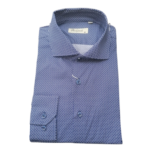 Camicia uomo fantasia blu