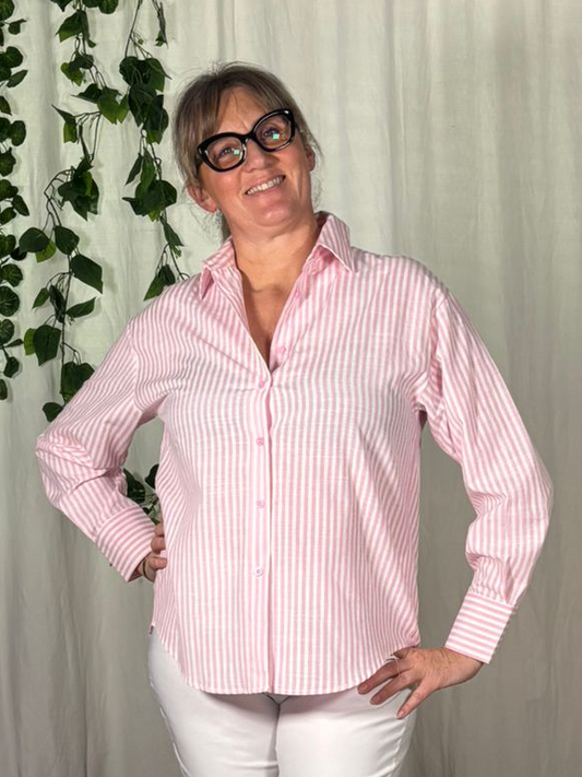 Camicia righe rosa